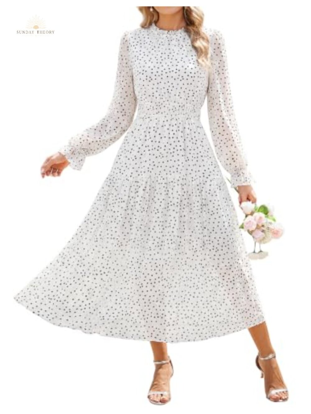 Women's Floral Long Sleeve Fall Wedding Guest Maxi Dress